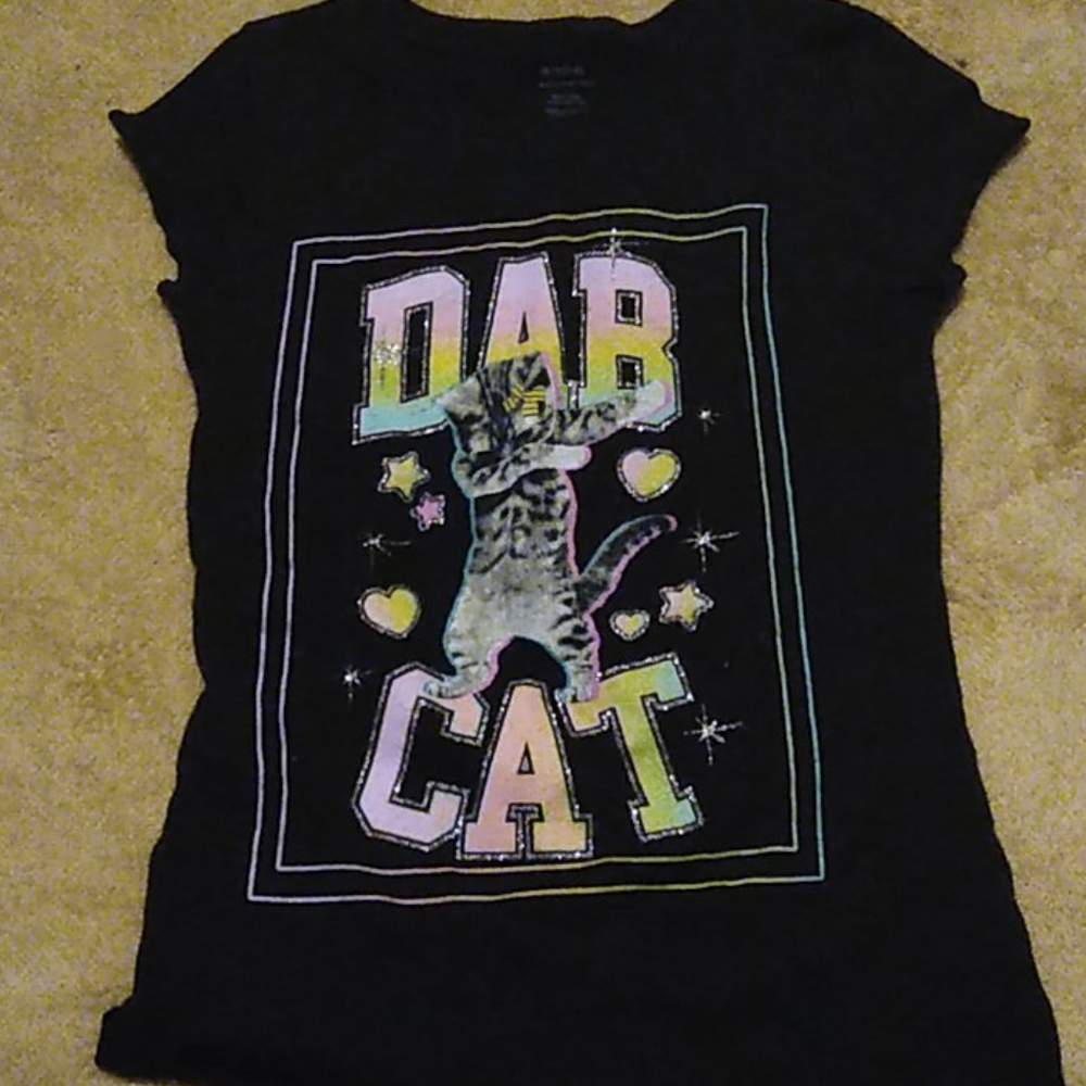 Black,girls, dab cat t-shirt